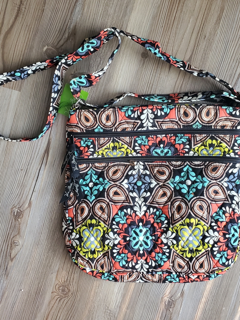NWT Vera Bradley Triple Zip Hipster Crossbody Bag Sierra pattern